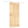 vidaXL Sliding Door Natural and White 95 x 210 cm Solid Pine Wood