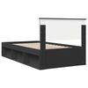 vidaXL Bed Frame with Headboard Black 100 x 200 cm Solid Pine Wood