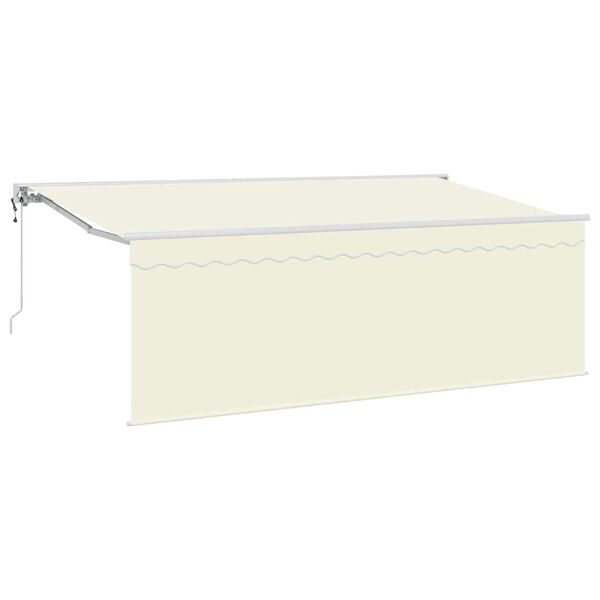 vidaXL Retractable Awning Cream 350 x 200 cm Polyester and Aluminium