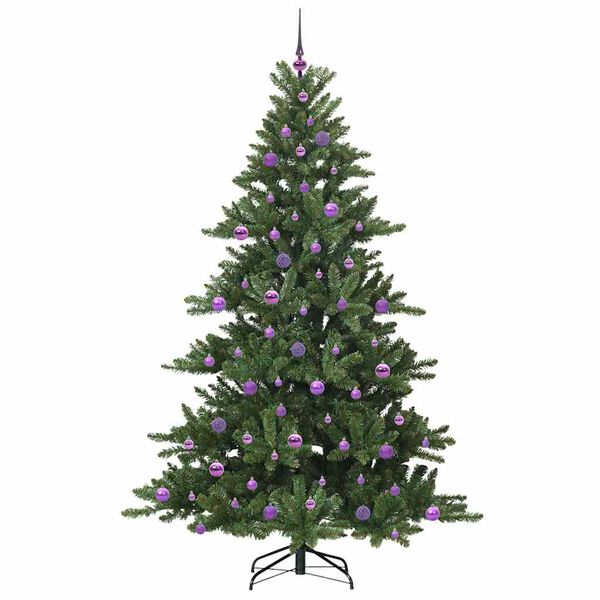 vidaXL Artificial Hinged Christmas Tree Green 210 cm PVC and Steel