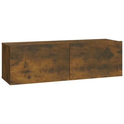 vidaXL Wall TV Cabinets 2 pcs Smoked Oak 100x30x30 cm Engineered Wood