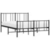 vidaXL Metal Bed Frame without Mattress with Footboard Black 140x200cm