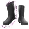 vidaXL Rain Boots Black Size 44 PVC