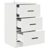 vidaXL Bedside Cabinet with Drawer High gloss white 38 x 38 x 66 cm
