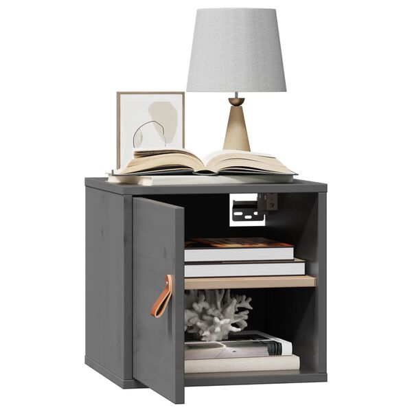 vidaXL Wall Cabinets 2 pcs Grey 31.5x30x30 cm Solid Wood Pine