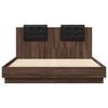 vidaXL Bed Frame with LED without Mattress Brown Oak 150x200 cm King Size
