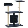 vidaXL Cat Tree | Dark Blue | Engineered wood, Carton, Plush fabric, Sisal rope