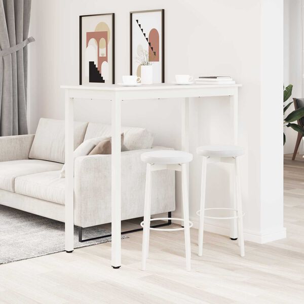 vidaXL Bar Table White 110 x 55 x 105 cm Solid Pine Wood