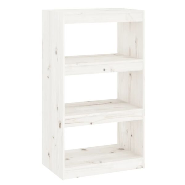vidaXL Book Cabinet/Room Divider White 60x30x103.5 cm Solid Wood Pine