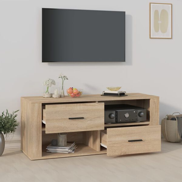 vidaXL TV Cabinet Sonoma Oak 100x35x40 cm Engineered Wood