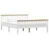 vidaXL Bed Frame without Mattress White Solid Pine Wood 160x200 cm