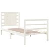 vidaXL Bed Frame without Mattress White 75x190 cm Small Single Solid Wood Pine