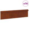 vidaXL Snail Fence 16 pcs 100 x 3.5 x 25 cm Weathering Steel Rusty