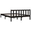 vidaXL Bed Frame without Mattress Black Solid Wood Pine King Size