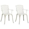 vidaXL Garden Chairs 2 pcs Cast Aluminium White