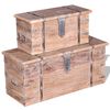 vidaXL Two Piece Storage Chest Set Acacia Wood