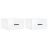 vidaXL Wall-mounted Bedside Cabinets 2 pcs High Gloss White 35x35x20 cm