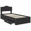 vidaXL Bed Frame with Headboard Black 100 x 200 cm Engineered Wood