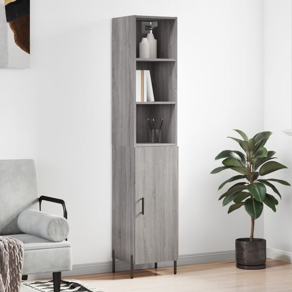 vidaXL Highboard Grey Sonoma 34.5x34x180 cm Engineered Wood