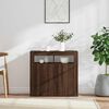 vidaXL Sideboard with LED Lights Brown Oak 80x35x75 cm