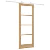 vidaXL Sliding Door Natural 78 x 202 cm Solid Pine Wood and Glass