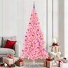vidaXL Christmas Tree with 300 LEDs with Stand Pink 210 cm PVC