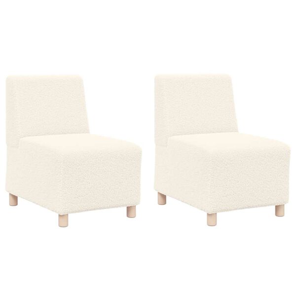 vidaXL Modular Sofa Unit Armless 2 pcs Cream 55 x 74 x 82 cm