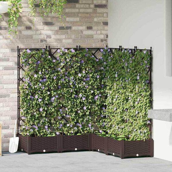 vidaXL Garden Planter 5 pcs Brown 120 x 120 x 125.5 cm Steel