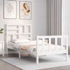 vidaXL Bed Frame without Mattress White Single Solid Wood Pine