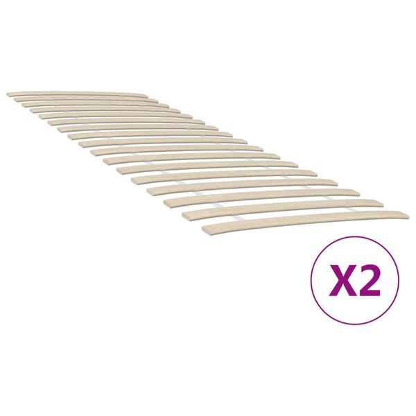 vidaXL Bed Slats Replacements with 34 Slats 2 pcs 70x200 cm