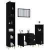 vidaXL 4 Piece Bathroom Furniture Set Black Engineered Wood