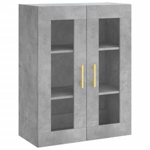 vidaXL Wall Mounted Cabinet Concrete Grey 69.5x34x90 cm