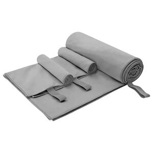 vidaXL Sports Towel Set 3 pcs Dark Grey 210 x 100 cm