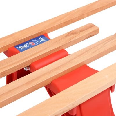 vidaXL Folding Snow Sledge with Backrest 119 cm Wood