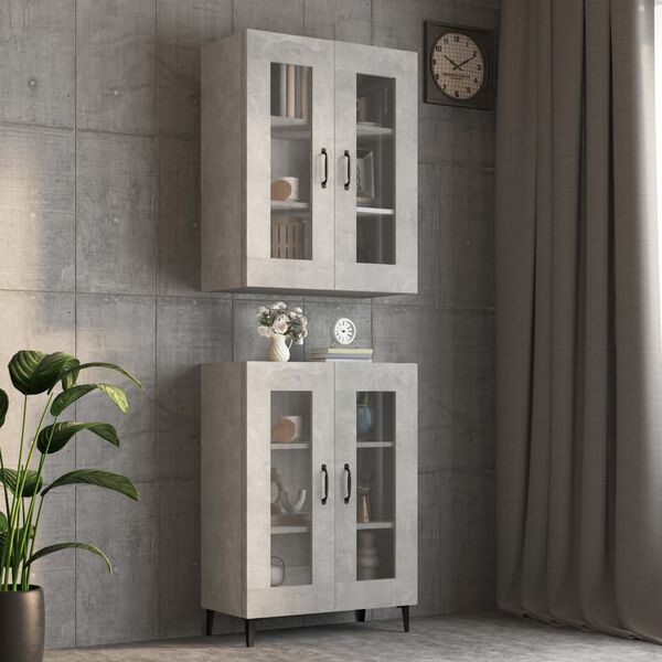 vidaXL Hanging Wall Cabinet Concrete Grey 69.5x34x90 cm