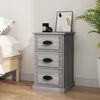 vidaXL Bedside Cabinet Grey Sonoma 39x39x67 cm Engineered Wood