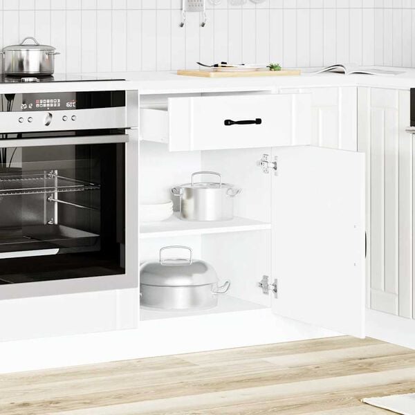 vidaXL Kitchen Base Cabinet Lucca White Engineered Wood