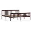 vidaXL Bed Frame without Mattress Dark Brown Solid Pinewood 180x200 cm Super King