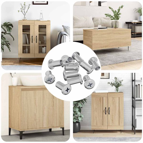 vidaXL Lock Nut 12 pcs Nickel M6 x 25 mm Steel