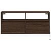 vidaXL TV Wall Cabinet with LED Lights Brown Oak 100x31x45 cm