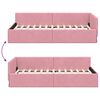 vidaXL Corner Bed Frame with Headboard Pink 80 cm x 200 cm Velvet