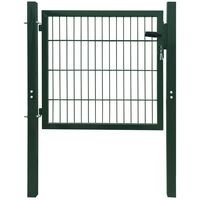vidaXL Fence Gate Steel Green 105x150 cm