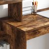 vidaXL Desk with Shelf Smoked Oak 100 x 40 x 90 cm Engineered Wood
