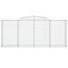 vidaXL Arched Gabion Baskets 30 pcs 300x50x120/140 cm Galvanised Iron