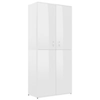vidaXL Shoe Cabinet High Gloss White 80x39x178 cm Engineered Wood