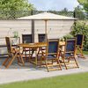 vidaXL 7 Piece Garden Dining Set Solid Wood Acacia and Textilene