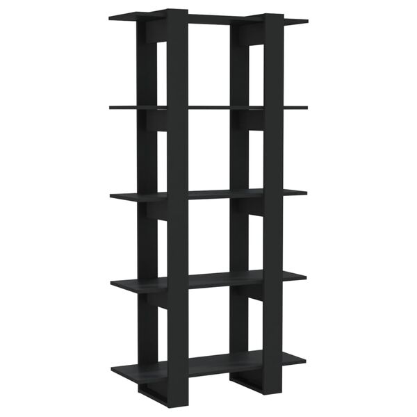 vidaXL Book Cabinet/Room Divider Black 80x30x160 cm Engineered Wood