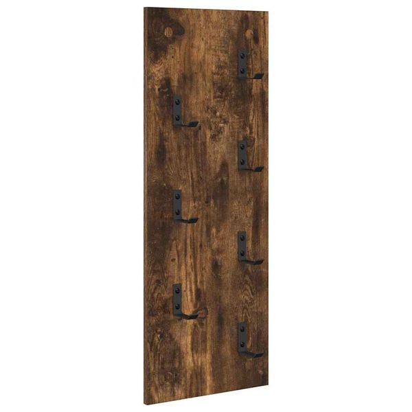 vidaXL Wall-Mounted Coat Rack Wall-mounted Smoked Oak 30 x 1.5 x 80 cm