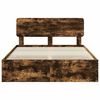 vidaXL Bed Frame with Drawer Smoked Oak 160 x 200 cm Engineered Wood
