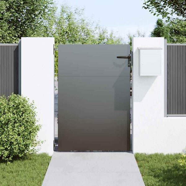 vidaXL Garden Gate with Lock Black 85 x 125 cm Powder-coated steel